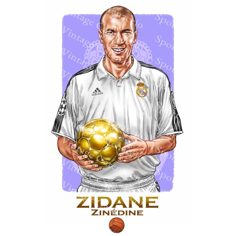 Affiche Zidane Real Madrid Ballon d'Or